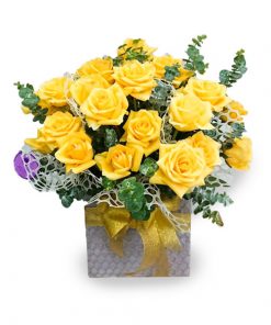 Lẵng hoa hồng vàng LH02