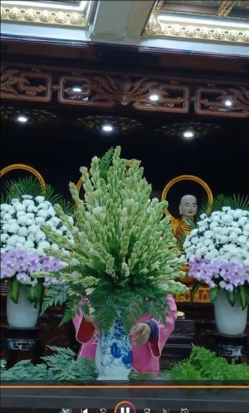 Hướng Dẫn Cắm Hoa Huệ Trắng Tam Giác Cân Cúng Phật