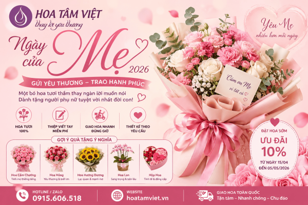 Quà tặng Ngày của Mẹ 2026 | Hoa tươi ý nghĩa – Hoa Tâm Việt